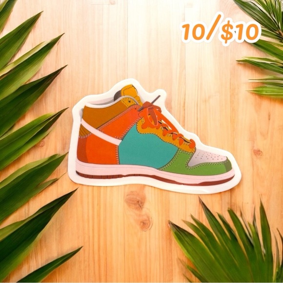 Colorblock High Top Sneaker Vinyl Sticker – Streetwear Style - Picture 1 of 1
